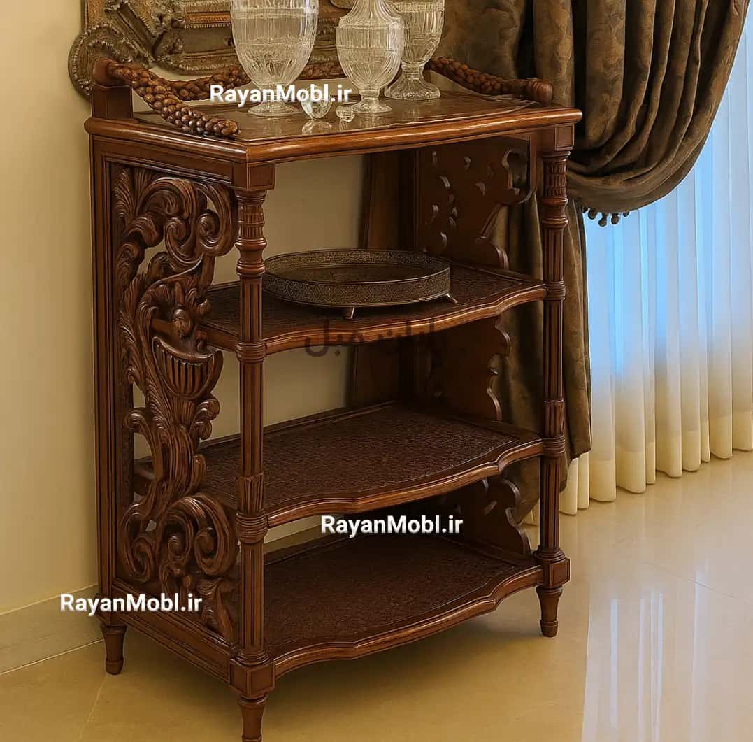 استند کنار سالنی چوبی حصیربافی