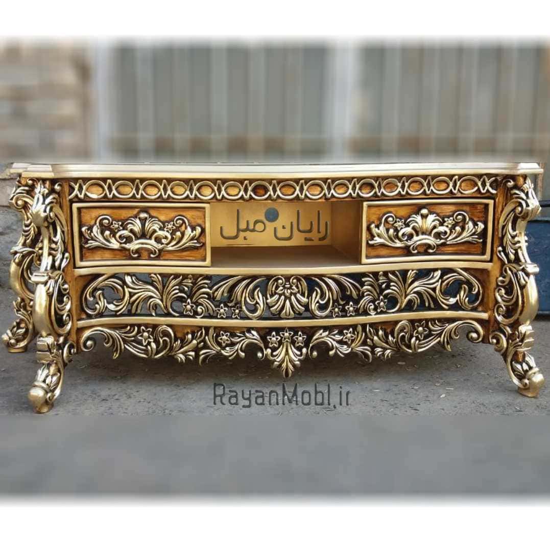 میز تلویزیون چوبی سلطنتی ترنج