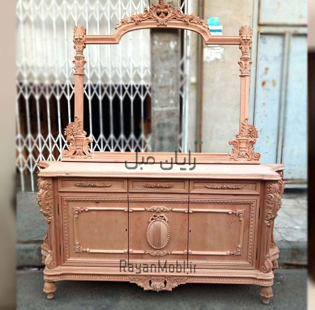 آینه کنسول چوبی سلطنتی خام