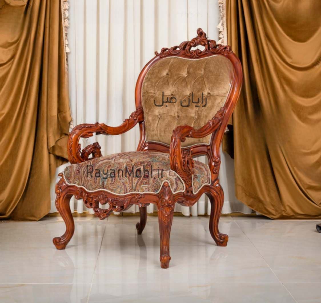 مبل لیون دسته چوبی