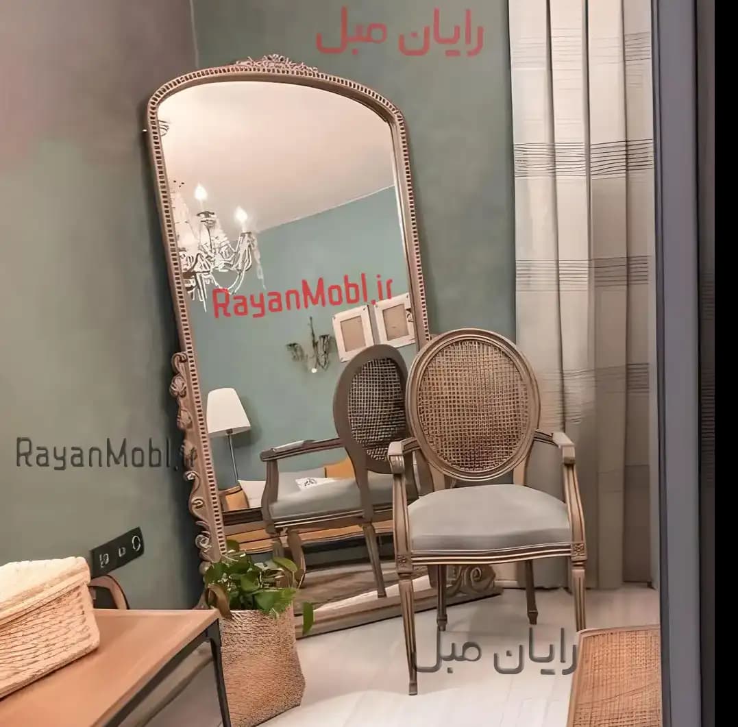 آینه قدی منبت کاری شده چوبی